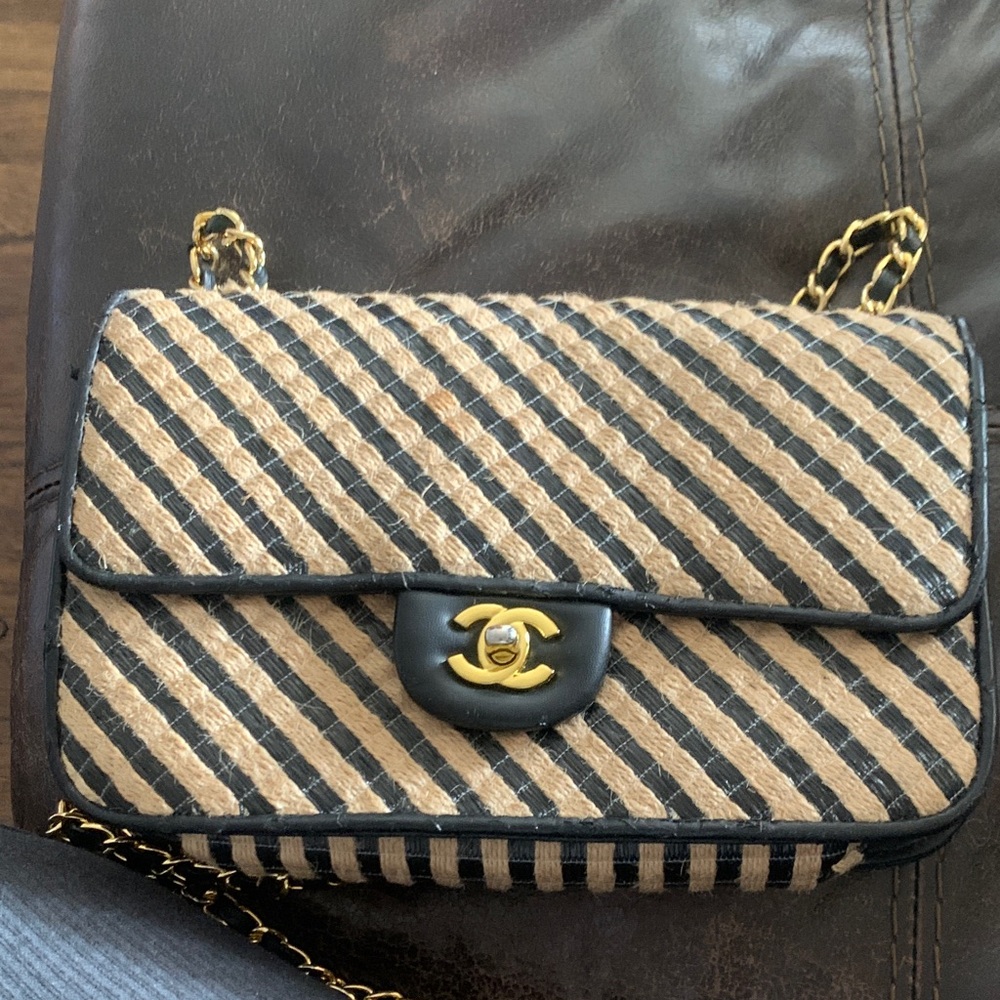 Chanel Black and Tan Crossbody Bag